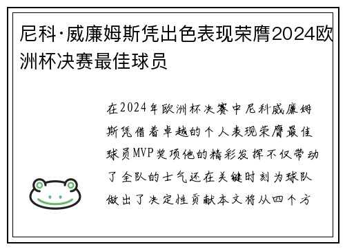 尼科·威廉姆斯凭出色表现荣膺2024欧洲杯决赛最佳球员